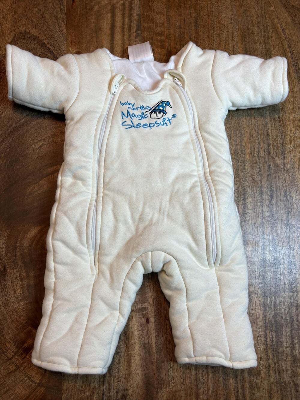 Baby Merlin's Magic Sleepsuit Infant 3-6 Months White Cotton Swaddle Transition
